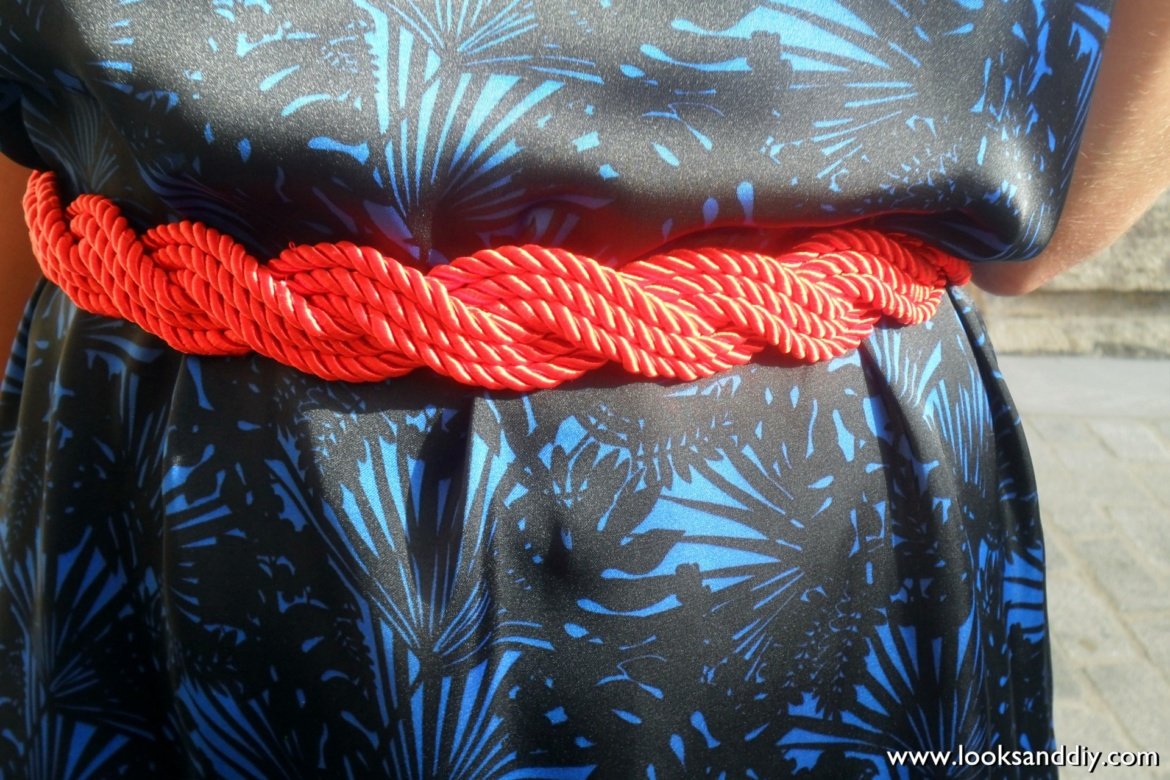 cinturón cordon de seda DIY