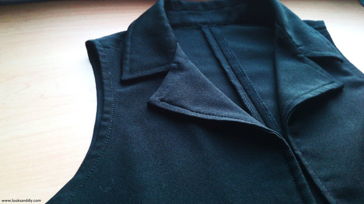 como hacer un chaleco reciclando una americana 6