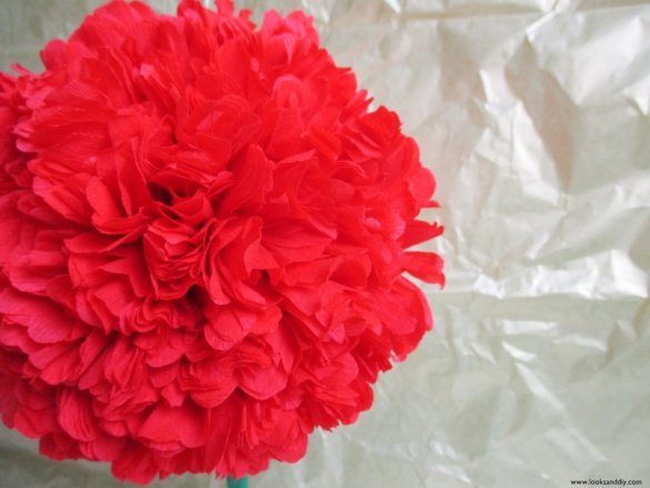 DIY topiario con flores de papel