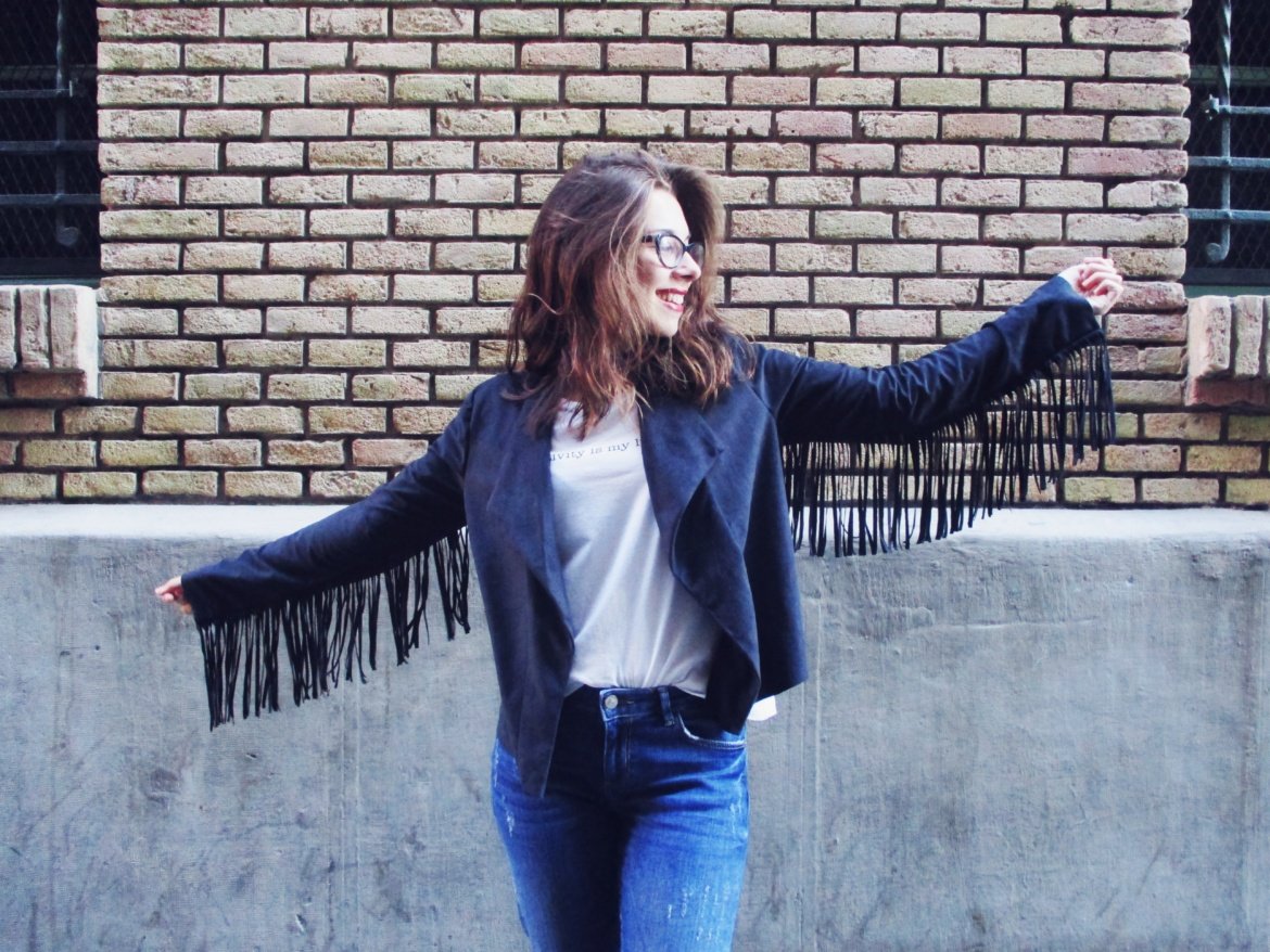 chaqueta con flecos DIY 