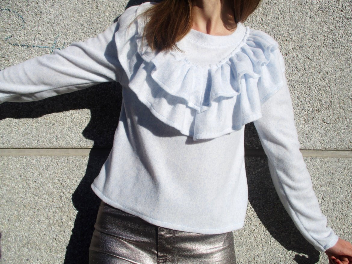 COMO HACER UNA SUDADERA CON VOLANTES FÁCIL 