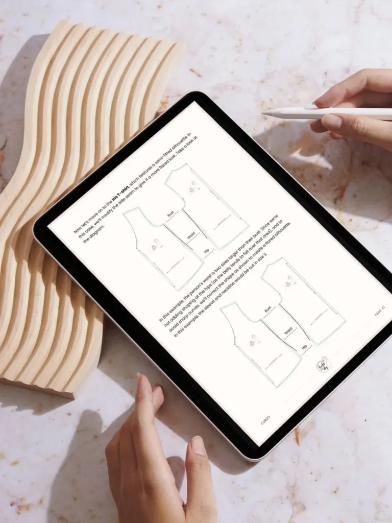 A guide from the manual on how to take body measurements correctly and addapt every pattern piece, an essential first step for sewing clothes that fit.
