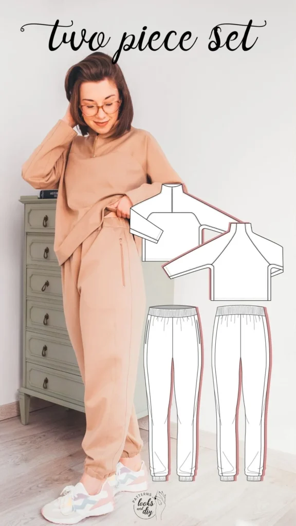 Two piece set, a cozy project for those who want to sew their own capsule wardrobe.