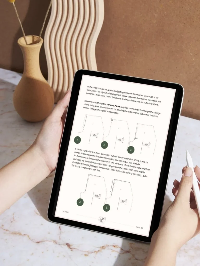 Instructions from the manual on adapting capsule wardrobe sewing patterns to your unique body shape for a custom fit.