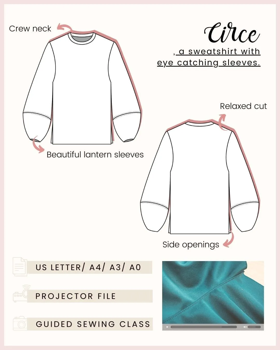 7 - Circe lantern sleeve sweatshirt pdf Circe lantern sleeve sweatshirt pdf