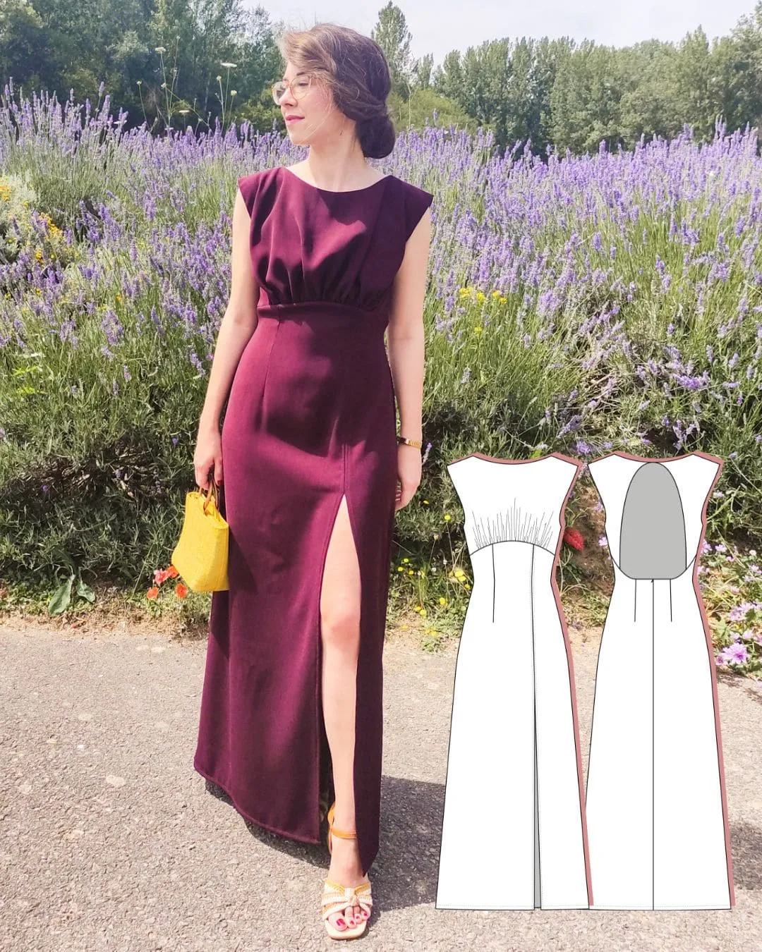 empire waist maxi dress sewing pattern pdf