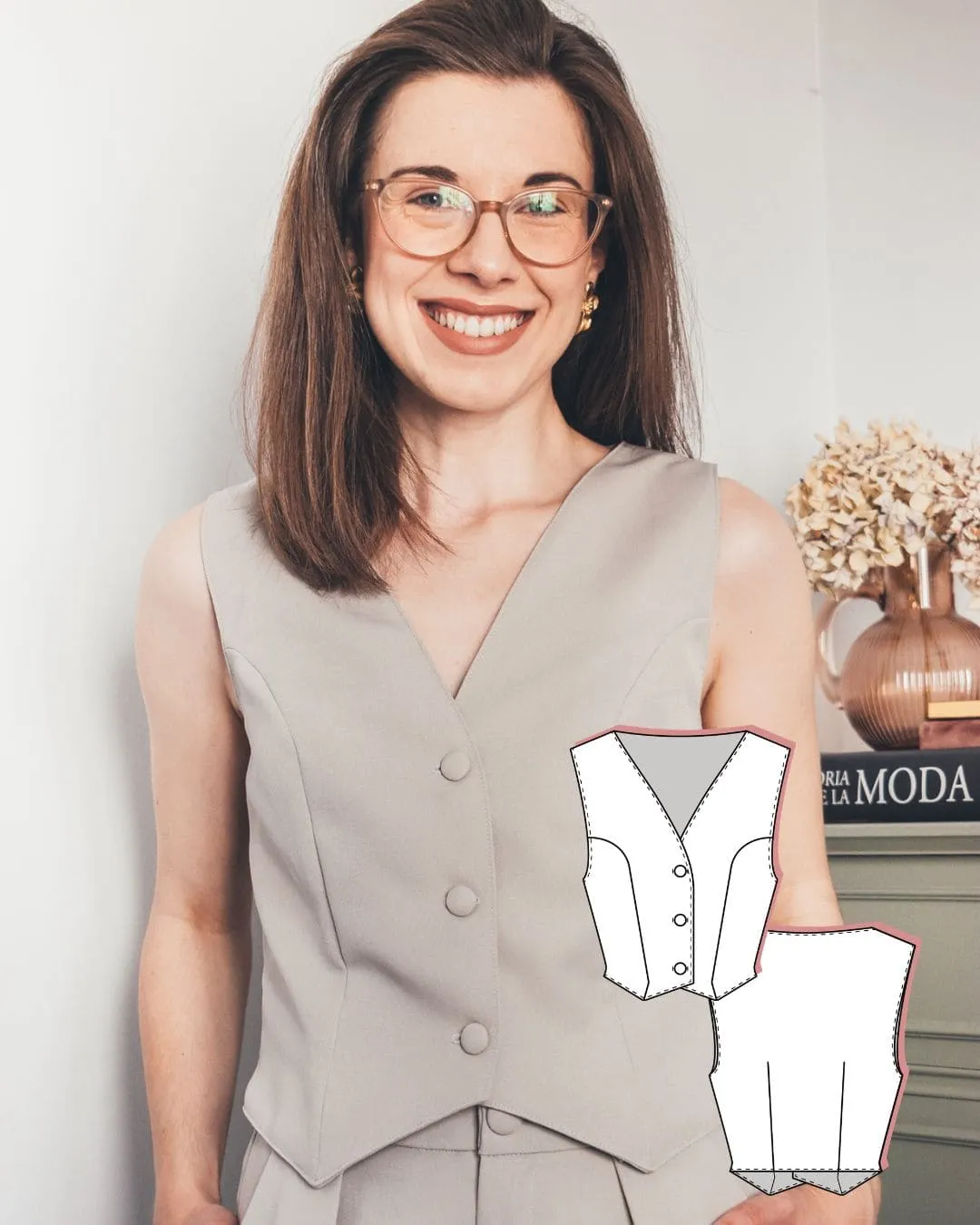 1 women’s cropped v-neck waistcoat sewing pattern pdf women’s cropped v-neck waistcoat sewing pattern pdf