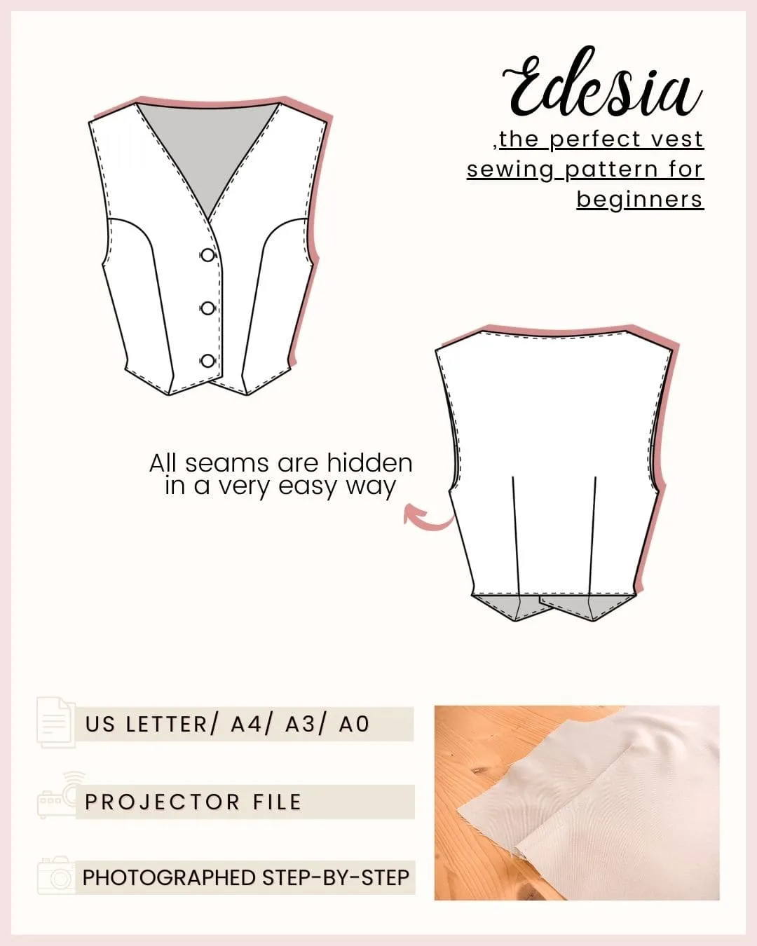 6 semi-fitted waistcoat pattern with darts semi-fitted waistcoat pattern with darts