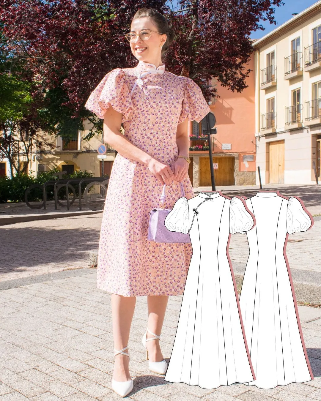 modern cheongsam dress sewing pattern