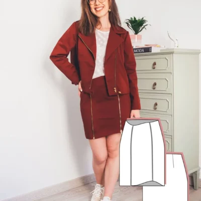 Asymmetrical Mini Skirt Sewing Pattern ~ Nix skirt w/ double zipper