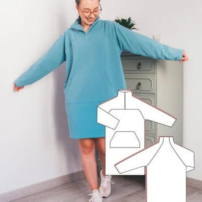 Oversized sweater dress pattern ~ Hera knit sweatshirt dress